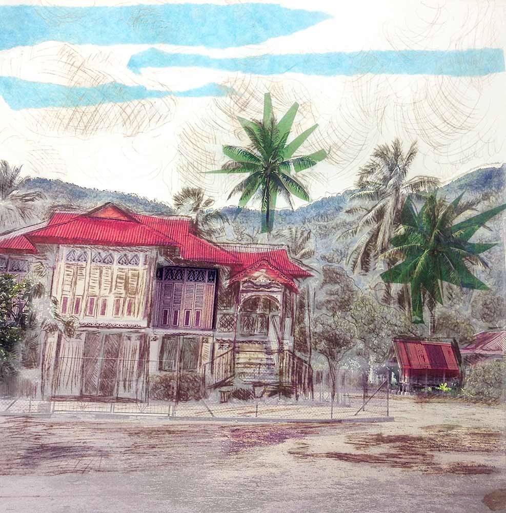 Abandoned House, Balik Pulau, Penang - mixed media