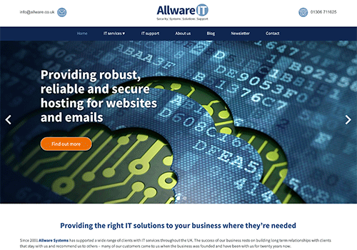 Allware Website screen grab