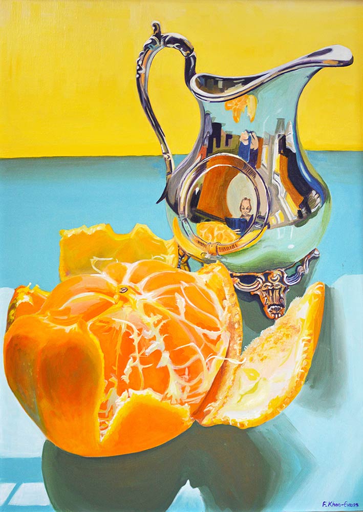 Still Life with Tangerine, oil on canvas